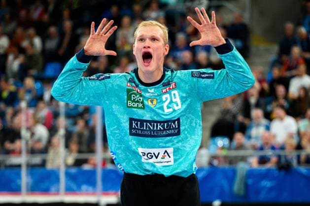 Bilder des Jahres 2024, Sport 09 September Sport Themen der Woche KW37 Sport Bilder des Tages Bietigheim, 14. September 2024: HBL - 24 25 - SG BBM Bietigheim - Rhein-Neckar Löwen Torhueter David Spaeth Späth (Loewen) Jubel Freude Emotion Bietigheim-Bissingen Egetrans Arena Baden-Württemberg Deutschland *** Bietigheim, September 14, 2024 HBL 24 25 SG BBM Bietigheim Rhein Neckar Löwen Goalkeeper David Spaeth Späth Loewen Jubel Freude Emotion Bietigheim Bissingen Egetrans Arena Baden Württemberg Germany