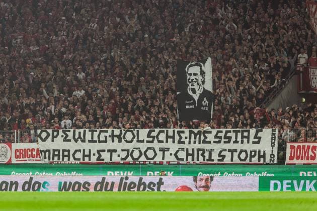 2. Fußball Bundesliga: 1. FC Köln - 1. FC Magdeburg; 14.09.2024 Banner in der Südkurve Op ewig Kölsche Messias Maach et joot Christoph 2. Fußball Bundesliga, 1. FC Köln - 1. FC Magdeburg, Köln, Rheinenergiestadion am 14.09.2024 DFL REGULATIONS PROHIBIT ANY USE OF PHOTOGRAPHS AS IMAGE SEQUENCES AND OR QUASI-VIDEO.