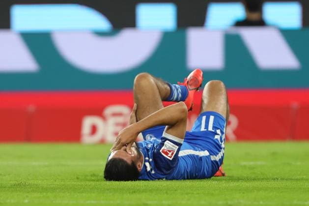 Mohammed El Hankouri (1.FC Magdeburg) liegt verletzt am Boden waehrend des Spiels der 2. Bundesliga zwischen 1. FC Köln und 1. FC Magdeburg im RheinEnergieStadion am 14. September 2024 in Köln, Deutschland. (Foto von Oliver Kaelke DeFodi Images) +++ Mohammed El Hankouri (1.FC Magdeburg) injured on the ground during the 2. Bundesliga match between 1. FC Köln and 1. FC Magdeburg at RheinEnergieStadion on September 14, 2024 in Cologne, Germany. (Photo by Oliver Kaelke DeFodi Images) DFB DFL REGULATIONS PROHIBIT ANY USE OF PHOTOGRAPHS AS IMAGE SEQUENCES AND OR QUASI-VIDEO. Defodi-678_2024_09_14_OK_KOEFCM_0383