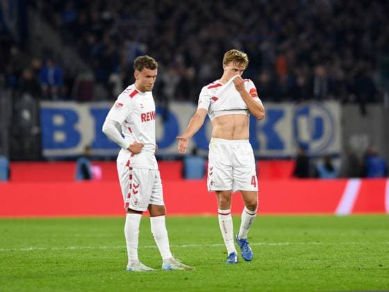 Luca Waldschmidt (1. FC Koeln) und Timo Huebers (1. FC Koeln) enttaeuscht waehrend des Spiels der 2. Bundesliga zwischen 1. FC Köln und 1. FC Magdeburg im RheinEnergieStadion am 14. September 2024 in Köln, Deutschland. (Foto von Ralf Treese DeFodi Images) +++ Luca Waldschmidt (1. FC Koeln) und Timo Huebers (1. FC Koeln) looks dejected during the 2. Bundesliga match between 1. FC Köln and 1. FC Magdeburg at RheinEnergieStadion on September 14, 2024 in Cologne, Germany. (Photo by Ralf Treese DeFodi Images) DFB DFL REGULATIONS PROHIBIT ANY USE OF PHOTOGRAPHS AS IMAGE SEQUENCES AND OR QUASI-VIDEO. Defodi-521_KOEFCM20240914_026