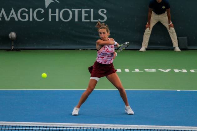 September 14, 2024, Monastir, Monastir Governorate, Tunisia: Monastir, Tunisia. 12 September 2024. Rebecca Sramkova of Slovakia plays against Lucia Bronzetti of Italy at the Jasmin Open Semi Final in Monastir, Tunisia. The women s professional tennis tournament is taking place at the Magic Hotel Skanes in Monastir between 9 and 15 September 2024 Monastir Tunisia - ZUMAd99_ 20240914_zap_d99_031 Copyright: xHasanxMradx