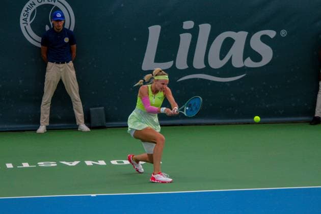 September 14, 2024, Monastir, Monastir Governorate, Tunisia: Monastir, Tunisia. 14 September 2024. Lucia Bronzetti of Italy plays against Rebecca Sramkova of Slovakia at the Jasmin Open Semi Final in Monastir, Tunisia. The women s professional tennis tournament is taking place at the Magic Hotel Skanes in Monastir between 9 and 15 September 2024 Monastir Tunisia - ZUMAd99_ 0762514558st Copyright: xHasanxMradx