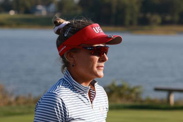 GAINESVILLE, VA - SEPTEMBER 14: Team USA golfer Lexi Thompson walks the 17th hole during Saturday Four-Ball during the 2024 Solheim Cup on September 14, 2024 at Robert Trent Jones Golf Club at Gainesville, Virginia. (Photo by Brian Spurlock Icon Sportswire) GOLF: SEP 14 Solheim Cup EDITORIAL USE ONLY Icon24091492