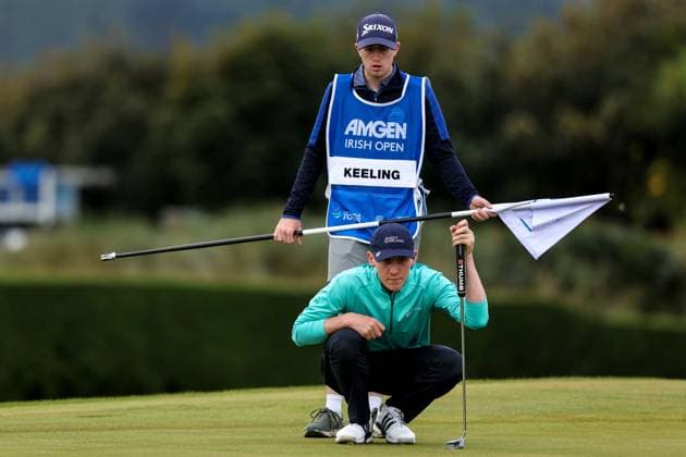 2024 Amgen Irish Open, Royal County Down, Newcastle, Northern Ireland 15 9 2024 Sean Keeling lines up a putt on the 9th green Sean Keeling lines up a putt on the 9th green 15 9 2024  Copyright: x INPHO BenxBradyx BB4_9422