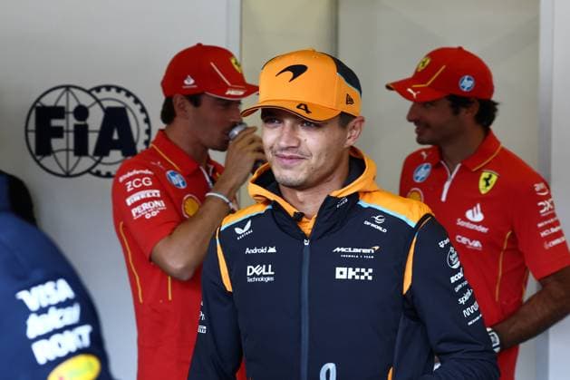 F1 Grand Prix Of Azerbaijan 2024 Charles Leclerc of Ferrari, Lando Norris of McLaren and Carlos Sainz of Ferrari ahead of the Formula 1 Grand Prix of Azerbaijan at Baku City Circuit in Baku, Azerbaijan on September 15, 2024. Baku Azerbaijan  Copyright: xJakubxPorzyckix originalFilename:porzycki-f1grandp240915_npYRR.jpg