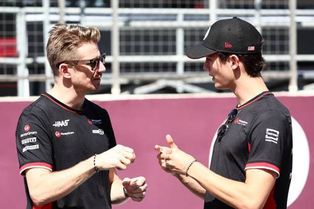 F1 Grand Prix Of Azerbaijan 2024 Nico Hulkenberg and Oliver Bearman of Haas ahead of the Formula 1 Grand Prix of Azerbaijan at Baku City Circuit in Baku, Azerbaijan on September 15, 2024. Baku Azerbaijan  Copyright: xJakubxPorzyckix originalFilename:porzycki-f1grandp240915_npT05.jpg