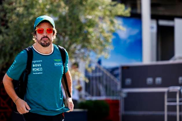 15th September 2024; Baku City Circuit, Baku, Azerbaijan; Formula 1 Azerbaijan Grand Prix 2024; Race Day; Number 14 Aston Martin Aramco driver Fernando Alonso arrives at the circuit for the race  ActionPlus12693008 StephenxBlackberry