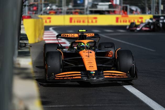 04 NORRIS Lando (gbr), McLaren F1 Team MCL38, action during the Formula 1 Azerbaijan Grand Prix 2024, 17th round of the 2024 Formula One World Championship, WM, Weltmeisterschaft from September 13 to 15, 2024 on the Baku City Circuit, in Baku, Azerbaijan - F1 - AZERBAIJAN GRAND PRIX 2024 DPPI Panoramic  240915_R17_AZERBAIJAN_DP_0I7A0430