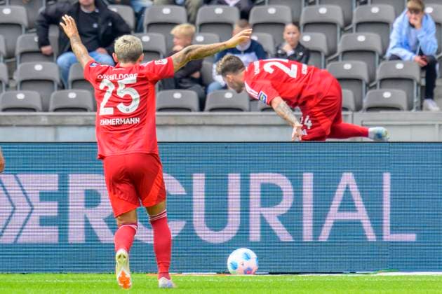 GER, Berlin, Fussball, Hertha BSC vs Fortuna Duesseldorf, 2. Bundesliga, Olympiastadion, 15.09.2024, 0:1 durch Dawid Kownacki (F95 Duesseldorf 24), Tor, Treffer, Jubel, Torjubel, Freude, Begeisterung, feiert, dfl dfb regulations prohibit any use of photographs as image sequences and or quasi video,