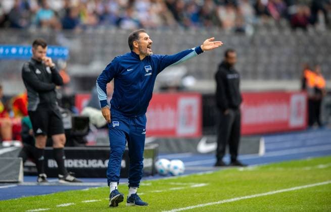 Fussball, Herren, Saison 2024 2025, 2. Bundesliga (5. Spieltag), Hertha BSC - Fortuna Düsseldorf, Trainer Cristian Fiel (Hertha BSC), 15.09. 2024,
