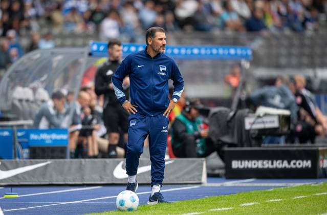 Fussball, Herren, Saison 2024 2025, 2. Bundesliga (5. Spieltag), Hertha BSC - Fortuna Düsseldorf, Trainer Cristian Fiel (Hertha BSC), 15.09. 2024,