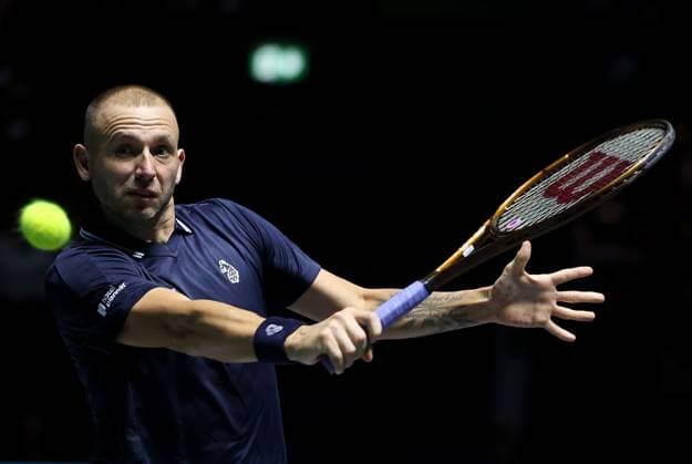 Tennis, Davis Cup, Großbritannien - Kanada Dan Evans of GB in action Davis Cup Group Stage Finals 2024, Day Six, AO Arena, Manchester, UK - 15 Sep 2024  Copyright: xEllaxLing Shutterstockx 14713349bg