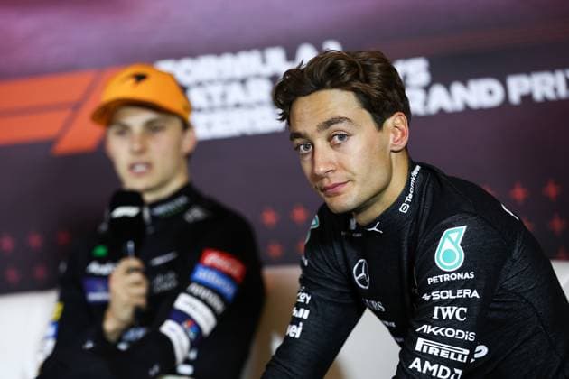 RUSSELL George (gbr), Mercedes AMG F1 Team W15, portrait during the Formula 1 Azerbaijan Grand Prix 2024, 17th round of the 2024 Formula One World Championship, WM, Weltmeisterschaft from September 13 to 15, 2024 on the Baku City Circuit, in Baku, Azerbaijan - F1 - AZERBAIJAN GRAND PRIX 2024 DPPI Panoramic  240915_R17_AZERBAIJAN_DP_EA029714