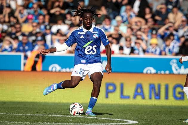Fußball, Racing Straßburg - SCO Angers 29 Ismaël Doukouré (RCS) FOOTBALL : Ligue 1 Racing Strasbourg vs Angers Stade de la Meinau - 15 09 2024 ElyxandroCegarra Panoramic 