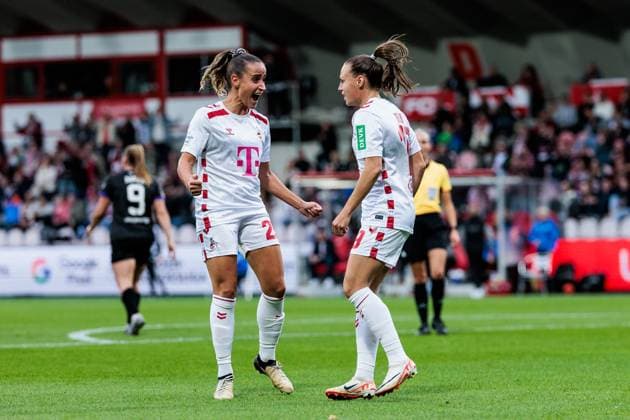 GOOGLE PIXEL Frauen Bundesliga: 1. FC Köln - SGS Essen; 15.09.2024 Jubel zum 1:0 durch Dora Zeller (1. FC Köln, 19) GOOGLE PIXEL Frauen Bundesliga, 1. FC Köln - SGS Essen, Köln, Franz-Kremer-Stadion am 15.09.2024 DFB REGULATIONS PROHIBIT ANY USE OF PHOTOGRAPHS AS IMAGE SEQUENCES AND OR QUASI-VIDEO. Copyright: xBEAUTIFULxSPORTS Wunderlx