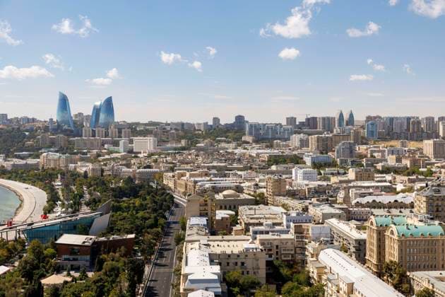 15th September 2024; Baku City Circuit, Baku, Azerbaijan; Formula 1 Azerbaijan Grand Prix 2024; Race Day; City of Baku during the Formula 1 race  ActionPlus12693301 StephenxBlackberry
