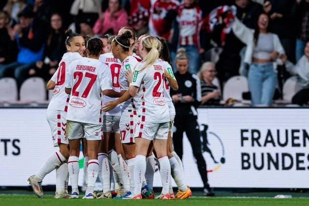 GOOGLE PIXEL Frauen Bundesliga: 1. FC Köln - SGS Essen; 15.09.2024 Jubel zum 2:1 durch Adriana Achcinska (1. FC Köln, 9) GOOGLE PIXEL Frauen Bundesliga, 1. FC Köln - SGS Essen, Köln, Franz-Kremer-Stadion am 15.09.2024 DFB REGULATIONS PROHIBIT ANY USE OF PHOTOGRAPHS AS IMAGE SEQUENCES AND OR QUASI-VIDEO. Copyright: xBEAUTIFULxSPORTS Wunderlx
