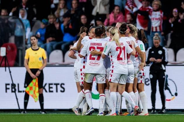 GOOGLE PIXEL Frauen Bundesliga: 1. FC Köln - SGS Essen; 15.09.2024 Jubel zum 2:1 durch Adriana Achcinska (1. FC Köln, 9) GOOGLE PIXEL Frauen Bundesliga, 1. FC Köln - SGS Essen, Köln, Franz-Kremer-Stadion am 15.09.2024 DFB REGULATIONS PROHIBIT ANY USE OF PHOTOGRAPHS AS IMAGE SEQUENCES AND OR QUASI-VIDEO. Copyright: xBEAUTIFULxSPORTS Wunderlx