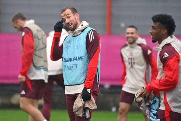 Harry KANE (Bayern Muenchen), skeptisch,Gestik, Aktion, Abschlusstraining, Training am 16.09.2024 Fussball Champions League , FC Bayern Muenchen - GNK Dinamo Zagreb