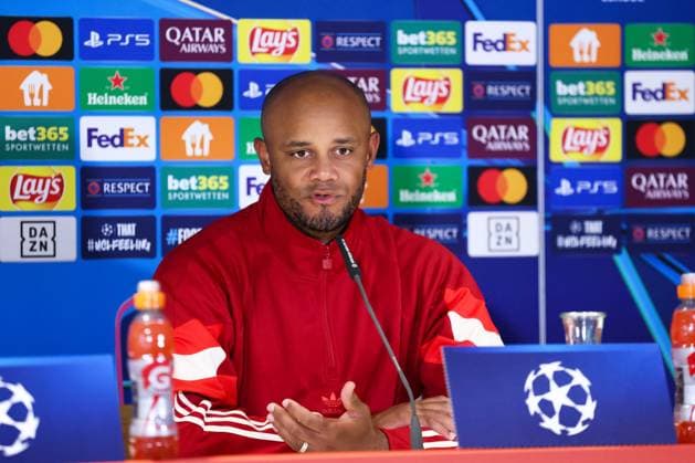 Fußball Champions League Internationale Pressekonferenz FC Bayern München am 16.09.2024 in der Säbener Straße in München Vincent Kompany ( Trainer Cheftrainer München )