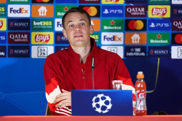 Fußball Champions League Internationale Pressekonferenz FC Bayern München am 16.09.2024 in der Säbener Straße in München Manuel Neuer ( München )