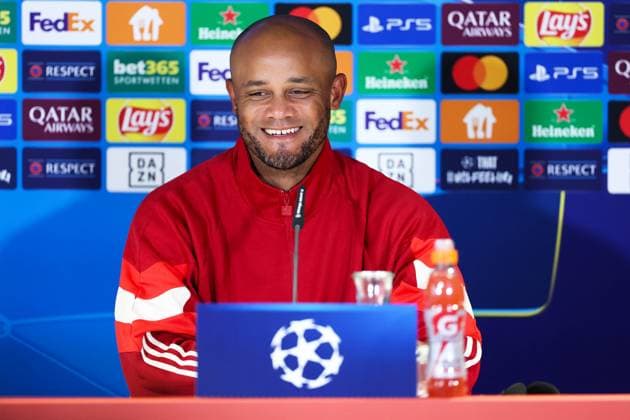 Fußball Champions League Internationale Pressekonferenz FC Bayern München am 16.09.2024 in der Säbener Straße in München Vincent Kompany ( Trainer Cheftrainer München )