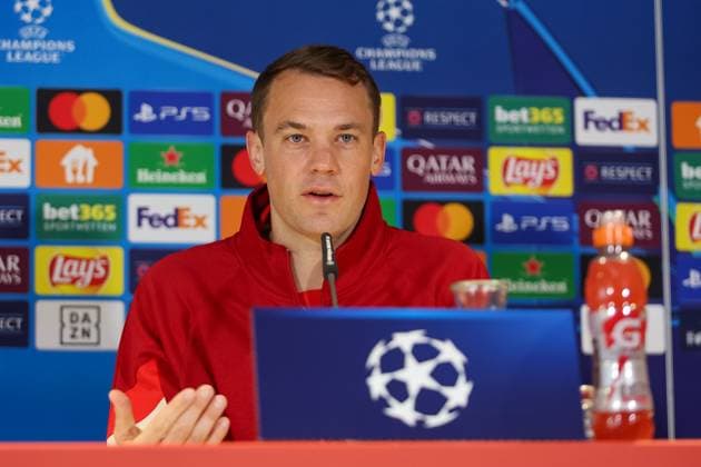 Manuel Neuer (FC Bayern Muenchen, 01) bei der Pressekonferenz, Internationale Pressekonferenz, FC Bayern Muenchen, Fussball, UEFA Champions League, 1. Spieltag, Saison 24 25, 16.09.2024, Internationale Pressekonferenz, FC Bayern Muenchen, Fussball, UEFA Champions League, 1. Spieltag, Saison 24 25, 16.09.2024 Muenchen Copyright: xEibner-Pressefoto JennixMaulx EP_JML