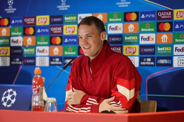 Manuel Neuer (FC Bayern Muenchen, 01) bei der Pressekonferenz, Internationale Pressekonferenz, FC Bayern Muenchen, Fussball, UEFA Champions League, 1. Spieltag, Saison 24 25, 16.09.2024, Internationale Pressekonferenz, FC Bayern Muenchen, Fussball, UEFA Champions League, 1. Spieltag, Saison 24 25, 16.09.2024 Muenchen Copyright: xEibner-Pressefoto JennixMaulx EP_JML