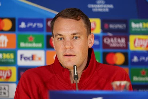 Manuel Neuer (FC Bayern Muenchen, 01) bei der Pressekonferenz, Internationale Pressekonferenz, FC Bayern Muenchen, Fussball, UEFA Champions League, 1. Spieltag, Saison 24 25, 16.09.2024, Internationale Pressekonferenz, FC Bayern Muenchen, Fussball, UEFA Champions League, 1. Spieltag, Saison 24 25, 16.09.2024 Muenchen Copyright: xEibner-Pressefoto JennixMaulx EP_JML
