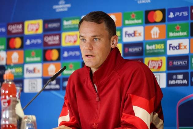 Manuel Neuer (FC Bayern Muenchen, 01) bei der Pressekonferenz, Internationale Pressekonferenz, FC Bayern Muenchen, Fussball, UEFA Champions League, 1. Spieltag, Saison 24 25, 16.09.2024, Internationale Pressekonferenz, FC Bayern Muenchen, Fussball, UEFA Champions League, 1. Spieltag, Saison 24 25, 16.09.2024 Muenchen Copyright: xEibner-Pressefoto JennixMaulx EP_JML