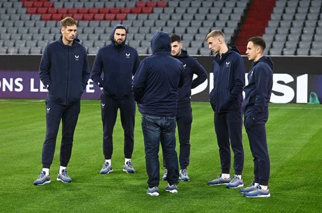 Dinamo Zagreb walk around Allianz Arena Dinamo Zagreb players during a walk around ahed UEFA Champions League match against FC Bayern Munchen at Allianz Arena in Munich, Germany, September 14, 2024.  MarkoxLukunic PIXSELL