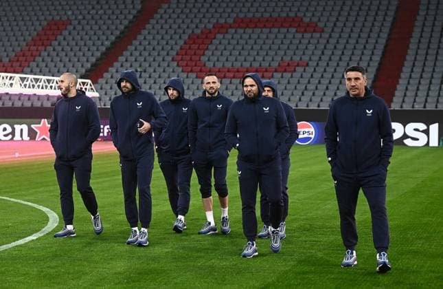 Dinamo Zagreb walk around Allianz Arena Dinamo Zagreb players during a walk around ahed UEFA Champions League match against FC Bayern Munchen at Allianz Arena in Munich, Germany, September 14, 2024.  MarkoxLukunic PIXSELL