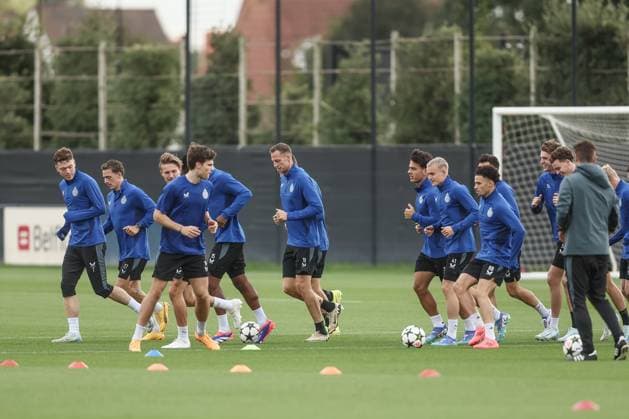 Sport Bilder des Tages Club s players pictured during a training session of Belgian soccer team Club Brugge KV, Tuesday 17 September 2024 in Knokke-Heist. The team is preparing for tomorrow s game against German Borussia Dortmund, on the opening day of the UEFA Champions League league phase. BRUNOxFAHY  x100809825x