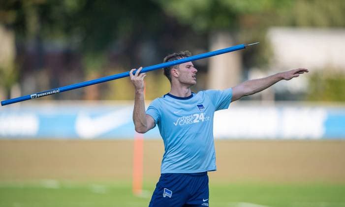 Sport Themen der Woche KW38 Sport Bilder des Tages Fussball, Herren, Saison 2024 2025, 2. Bundesliga, Hertha BSC, Training, Pascal Klemens (Hertha BSC), 17.09. 2024, *** Football, Men, Season 2024 2025, 2 Bundesliga, Hertha BSC, Training, Pascal Klemens Hertha BSC , 17 09 2024, Copyright: xMatthiasxKochx
