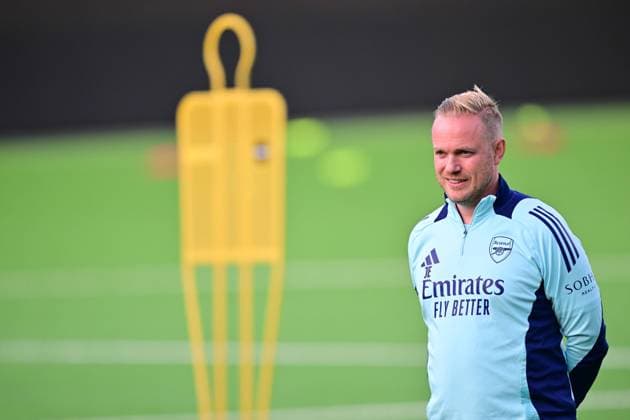 GÖTEBORG, SVERIGE 20240917 Tränaren Jonas Eidevall da Arsenal WFC tränar pa Bravida Arena inför kvalmatchen i Champions League mot BK Häcken. GÖTEBORG SVERIGE x9200x