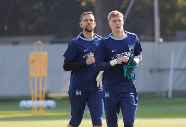Marius Gersbeck, Torhüter, Tim Goller, Torhüte, Deutschland, Berlin, Sportpark, Fussball, Herren, Saison 2024 2025, 2. Bundesliga, Hertha BSC, Training