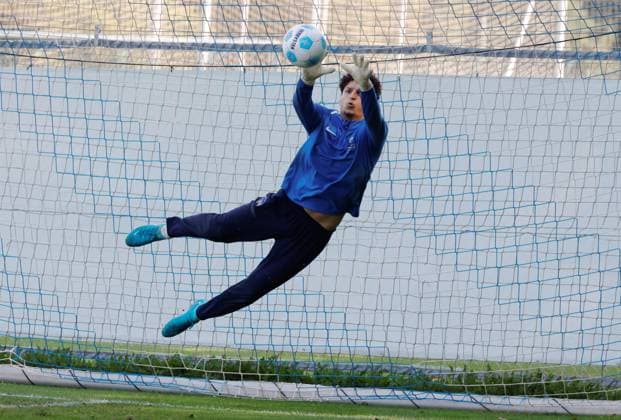 Burak Özkanli, Torhüter, Deutschland, Berlin, Sportpark, Fussball, Herren, Saison 2024 2025, 2. Bundesliga, Hertha BSC, Training