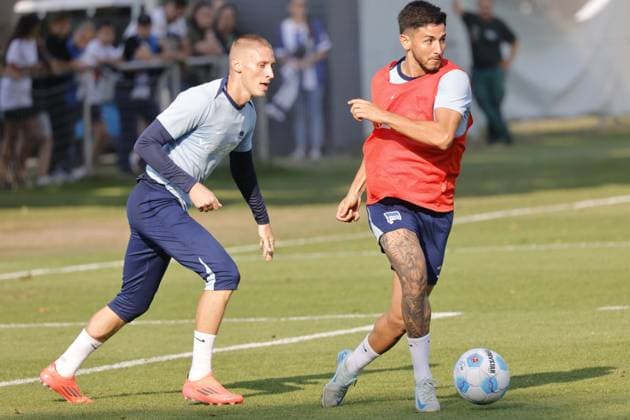 Palko Dardai, Kevin Sessa, Deutschland, Berlin, Sportpark, Fussball, Herren, Saison 2024 2025, 2. Bundesliga, Hertha BSC, Training