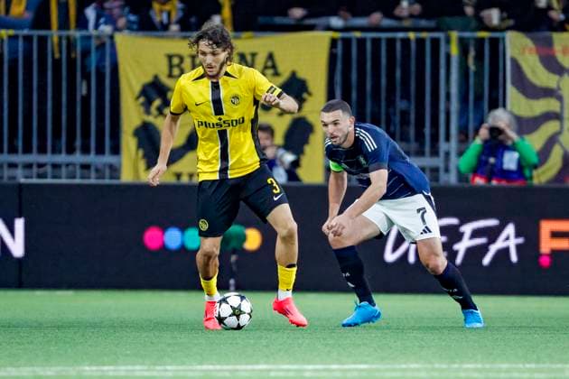 Jaouen Hadjam (BSC Young Boys, 03) und John McGinn (Aston Villa, 07) , Fussball, UEFA Champions League, 1. Spieltag, 2024 2025, Young Boys Bern vs. Aston Villa, 17.09.2024, Stadion Wankdorf, Bern, Schweiz Bern Stadion Wankdorf Bern Schweiz Copyright: xGrantxHubbsx