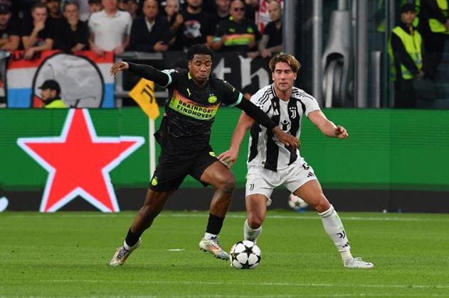 Foto IPP Massimo Rana Torino 21-09-2024 Calcio Champions League 2024 2025 Juventus-Psv Eindhoven nella foto dusan vlahovic Italy Photo Press - World Copyright italy  Copyright: xR4924_italyphotopressx