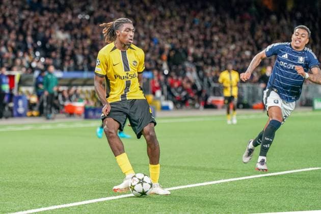 Fussball: Champions League 2024-2025, 1. Spieltag, YB BSC Young Boys Bern (SUI) vs. Aston Villa FC (GB) - Stadion Wankdorf (Bern): Tanguy Zoukrou (BSC Young Boys, 04) Copyright: xJOERANxSTEINSIEKx