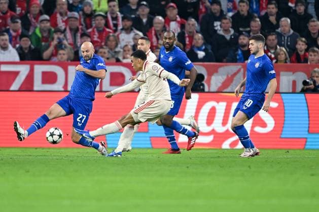 17.09.2024, Fussball, Champions League, 1. Spieltag, Saison 2024 2025, FC Bayern München - Dinamo Zagreb, Erster Torschuss von Jamal Musiala (FC Bayern München) xRHR-FOTO TKx Copyright: RHR-FOTOx RHR-FOTO TK