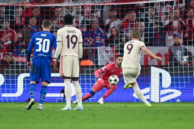 17.09.2024, Fussball, Champions League, 1. Spieltag, Saison 2024 2025, FC Bayern München - Dinamo Zagreb, Elfmeter: Harry Kane (FC Bayern München) erzielt das Tor zum 1:0. xRHR-FOTO TKx Copyright: RHR-FOTOx RHR-FOTO TK