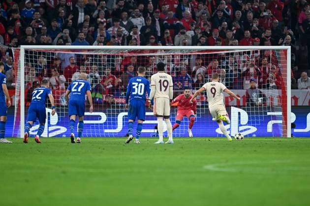 17.09.2024, Fussball, Champions League, 1. Spieltag, Saison 2024 2025, FC Bayern München - Dinamo Zagreb, Elfmeter: Harry Kane (FC Bayern München) erzielt das Tor zum 1:0. xRHR-FOTO TKx Copyright: RHR-FOTOx RHR-FOTO TK