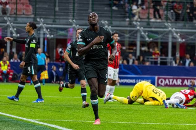 Football - UEFA Champions League - League Phase - AC Milan v Liverpool FC MILAN, ITALY - Tuesday, September 17, 2024: Liverpool s Ibrahima KonatÃ celebrates after scoring his side s first equalising goal during the UEFA Champions League game between AC Milan and Liverpool FC at the Stadio San Siro. ITALY Stadio San Siro LOMBARDY ITALY  Copyright: xDavidxRawcliffex P2024-09-17-AC_Milan_Liverpool-29