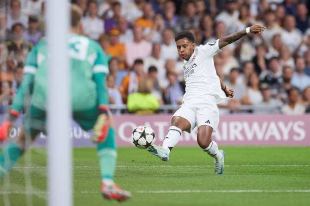 Rodrygo of Real Madrid CF in action during the UEFA Champions League match between Real Madrid v VFB Stuttgart at Santiago Bernabeu on September 17, 2024 in Madrid (Photo by: LGM) FOOTBALL : Real Madrid vs VFB Stuttgart - UEFA Ligue des Champions - 17 09 2024 LGM Panoramic 
