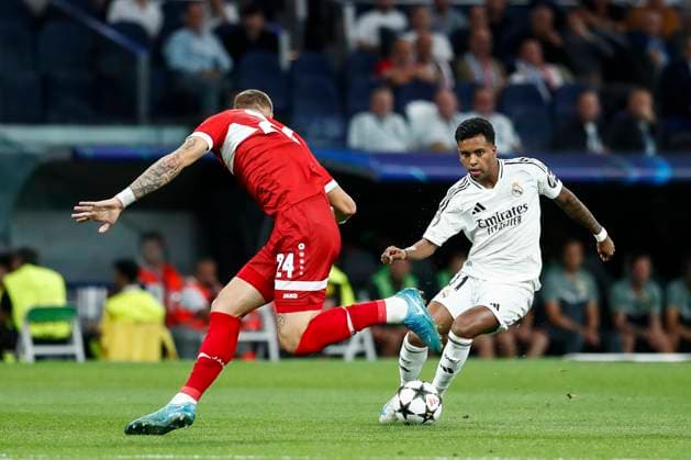 September 17, 2024, Madrid, Madrid, SPAIN: Rodrygo Goes of Real Madrid in action during the UEFA Champions League 2024 25 League Phase MD1 match between Real Madrid CF and VfB Stuttgart at Estadio Santiago Bernabeu on September 17, 2024 in Madrid, Spain. Madrid SPAIN - ZUMAa181 20240917_zaa_a181_018 Copyright: xIrinaxR.xHipolitox
