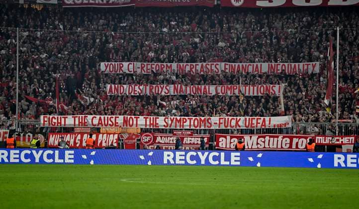 17.09.2024, Fussball UEFA Championsleague 2024 2025: 1.Spieltag, FC Bayern München - Dinamo Zagreb, in der Allianz-Arena München. Transparente der Bayern Fans