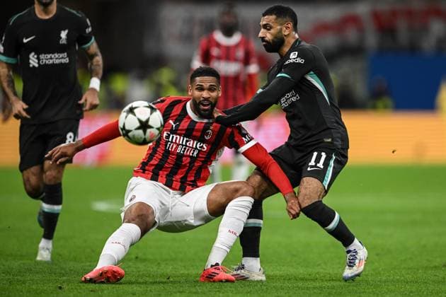 Cm Milano 17 09 2024 - Champions League Milan-Liverpool foto Cristiano Mazzi Image nella foto: Mohamed Salah-Ruben Loftus-Cheek 