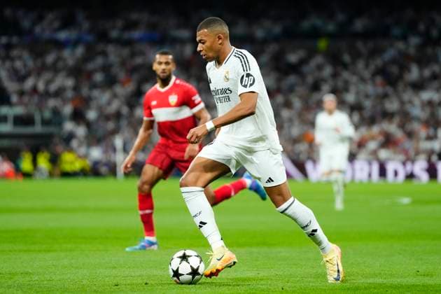 Real Madrid C.F. v VfB Stuttgart - UEFA Champions League 2024 25 League Phase MD1 Kylian Mbappe centre-forward of Real Madrid and France in action during the UEFA Champions League 2024 25 League Phase MD1 match between Real Madrid C.F. and VfB Stuttgart at Estadio Santiago Bernabeu on September 17, 2024 in Madrid, Spain. Madrid Spain  Copyright: xJosexBretonx originalFilename:bretonhernandez-realmadr240917_npUcq.jpg